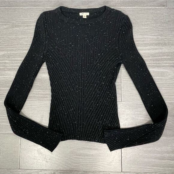 Urban Outfitters Silence + Noise Speckle Patterned Rib Pullover Sweater Black S - Picture 13 of 16